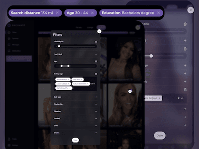 Advanced filters feature